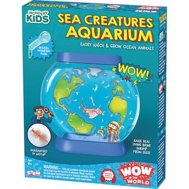 Wow in the World SEA Creatures Aquarium | Hatch & Raise Real Brine Shrimp (Easy Care), Customizable Tank, Companion Audio Content, Bonus Reusable Science Tool, STEM Toy for Kids 6+ by Thames & Kosmos