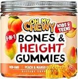 OH MY CHEWY Center-Filled Height Growth Increase Gummies - Supplement Vitamins for Kids & Teens with Calcium, Astragalus, D3, K2, L-Arginine, Glutamine & Omithine HCI - 60 Count