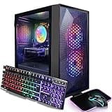 STGAubron Prebuilt Gaming PC Desktop, AMD Radeon RX 550 4G GDDR5, Intel Core I5 3.3Ghz up to 3.7Ghz, 16G Ram, 512G SSD, WiFi, BT 5.0, RGB Fan x 3, RGB Mouse Pad, Windows 10 Home