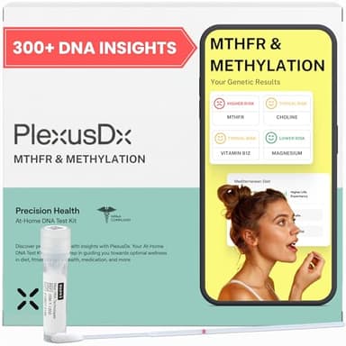 Genetic Methylation Test Kit & MTHFR Testing Kit | 300+ DNA Reports Including MTHFR Gene Variants, COMT, BHMT, AHCY and Folate | Custom Supplement & Meal Plan Recommendations with 10,000 Recipes