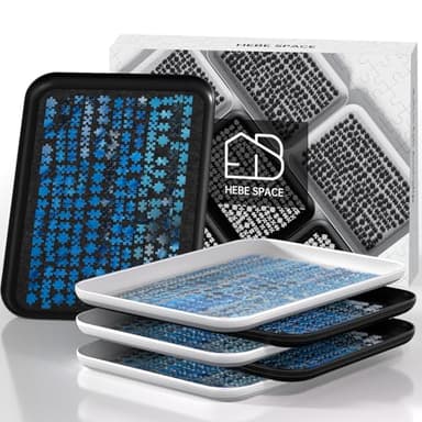 Anti-Slip Jigsaw Puzzle Sorting Trays – 6 Mixed (Black & White) Stackable Sorting Trays, Durable Plastic Organizer for Big Puzzles up to 2000 Pieces