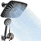 Veken 11.8 Inch High Pressure Rain Shower Head -Shower Heads with 5 Modes Handheld Spray Combo- Wide RainFall shower with 70" Hose - Adjustable Dual Showerhead with Anti-Clog Nozzles- Matte Black