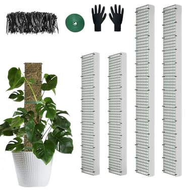 60"/40"/24" Metal Moss Pole, D Shape Sphagnum Moss Pole, Moss Poles for Climbing Plants, Monstera, Indoor Climbing Plants (2 Each of 40" 24")