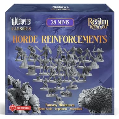 Horde Reinforcements Set - Monsters & Encounters for DND Miniatures Bulk Set 28mm Unpainted DND Minis for Dungeons Dragons | D&D Minis RPG Tabletop Gaming | Fantasy Figurines TTRPG I Realm Reforged