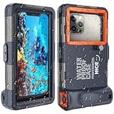 Underwater Snorkeling Diving Phone Case for iPhone 16/15/14/13/12/11 Pro Max/XS/X Samsung Galaxy S24/S23/S22/S21，[50ft/15m] Professional Scuba Dive Waterproof Case Underwater Photo Video Cover Orange