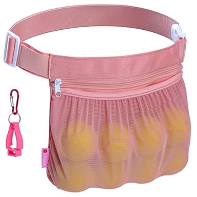 TOPJUM Tennis Ball Holder, Pickleball Ball Wasit Pouch for Women & Men, Holding 8 Tennis or Pickleball Balls, Tennis & Pickleball Accessory… (Pink)