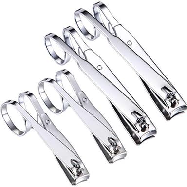 Mudder 4 Pack EZ Grip Nail Clipper Set Sharp Stainless Steel Fingernail and Toenail Clipper Cutters Trimmer Long Handle Travel Nail Kit for Men Women(Easy Grip Style)