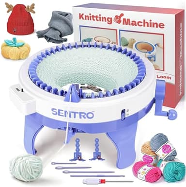 SENTRO Knitting Machine 48 Needles, Smart Crochet Machine with Row Counter, Circular Knitting Loom Machine for Adults and Beginners, Quickly DIY Knitting Scarf Hat Sock Blanket