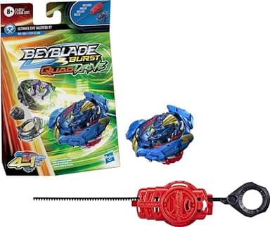 Bey Blade Burst QuadDrive Ultimate Evo Valtryek V7 Spinning Top Starter Pack - Stamina/Attack Type Battling Game with Launcher, Toy for Kids