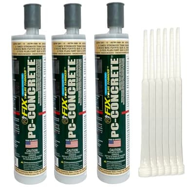 PC Products PC-Concrete Two-Part Epoxy Adhesive Paste for Anchoring and Crack Repair, 8.6 oz Cartridge, Gray (3-Pack)