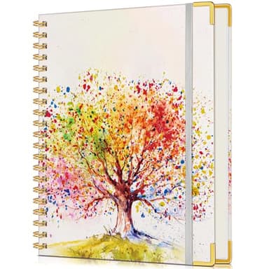 Lined Spiral Notebook Journal for Women, 200 Pages Cute Notebooks 8.5” x 11”, A4 Large Hardcover Spiral Journals with 100 GSM Thick Paper, College Ruled Notebook for Writing Work School, Colorful Tree of Life