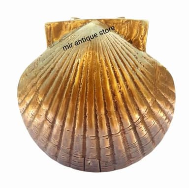 Solid Brass Nautical Shell Door Knocker – Coastal Scallop Shell Front Door Knocker for Beach House Marine Decor – Heavy-Duty Antique-Style Brass Hardware