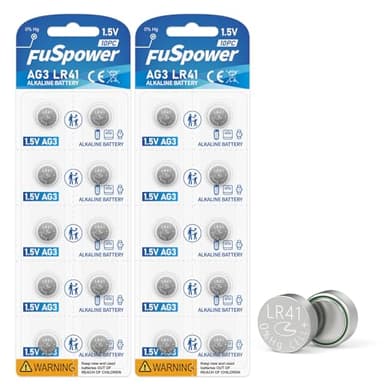 Fuspower LR41 AG3 LR736 392 384 192 Battery 1.5V Button Coin Cell Batteries (20 Count (Pack of 1))