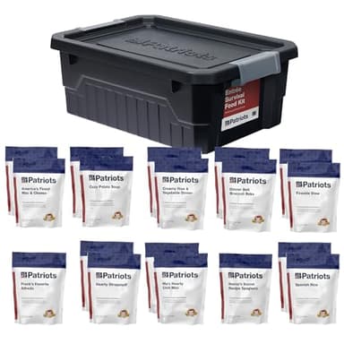 4Patriots Emergency Entree Food Kit – 128 Tasty Freeze-Dried MRE Survival Meals, 25 Year Shelf Life