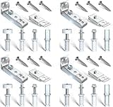 Bifold Door Hardware Repair Kit - 4 Packs Bi-fold Sliding Closet Doors Replacement Parts Include Top & Bottom Bracket, 3/8" Pivot, 7/8" Guides Wheel, for Folding Pocket Door Accordion