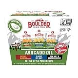 Boulder Canyon Avocado Oil Kettle Style Potato Chips Variety Pack, 18 Count - Gluten-Free, Non-GMO, Hickory Barbecue, Classic Sea Salt, Sea Salt & Cracked Pepper (1 oz Bags)