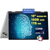 HP Envy x360 2-in-1 AI PC Laptop | 16" WUXGA IPS Touch | Intel 12-core Ultra 5 125U (>i7-1335U) | 16GB DDR5 1TB SSD Backlit Thunderbolt USB-C Poly Studio Privacy Camera Win11Pro Silver + HDMI Cable