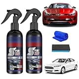 2Pcs Multi-Functional Coating Renewal Agent, 3 in 1 Ceramic Car Coating Spray, High Protection Quick Car Coating Spray Fast-Acting, Plastic Parts Refurbish Agent, High Protection Nano Coat