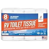 RV Toilet Paper, Septic Tank Safe-MADE IN THE USA- 8 Rolls,2-Ply 500 Sheets - Fast Dissolve Bath Tissue for Camping, Marine, RV Holding Tanks, Biodegradable - Firebelly Outfitters