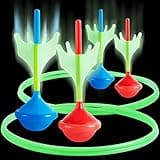 JOYIN Lawn Darts Game Set for Kids and Adults - Glow in The Dark Outdoor Lawn Games for Adults and Family, Soft Tip Darts Set for Kids Camping, Outside Yard