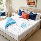 Subrtex Memory Foam Mattress Topper Cal King Cooling Mattress Topper 4 Inch for Hot Sleepers, Pressure Relieving Mattress Pads Breathable Bed Toppers with Removable Washable Cover