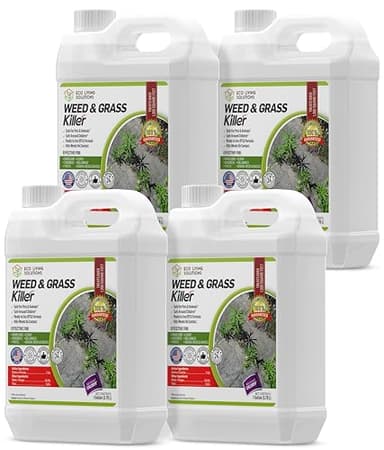 ECO GARDEN PRO - Organic Vinegar Weed Killer | Kid Safe Pet Safe | Clover Killer For Lawns | Moss Killer | Green Grass & Poison Ivy Killer | Spray Ready Glyphosate FREE Herbicide (1 Case of 4 Gallons)