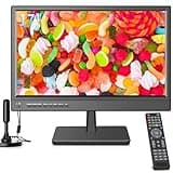 othoig 17 inch TV,Small Widescreen LED TV with Antenna,Digital ATSC Tuner-Free HD Local Channels,HDMI VGA USB Port,12 Volt Charger Cable/AC Power TV for Camping,Caravan and Kitchen