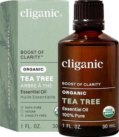 Cliganic Organic Tea Tree Essential Oil, 100% Pure Natural, for Aromatherapy | Non-GMO Verified (Packaging May Vary)