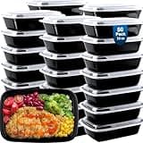 vivigu Meal Prep Containers Reusable 50 Pack - 16 oz plastic food containers with lids, To Go Food Containers BPA-Free, To Go Containers With Lids Microwave, Dishwasher, Freezer Safe