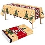 OHOME Christmas Decorations - Christmas Decorations Indoor Outdoor - Disposable Plastic Christmas Tablecloth | Christmas Party Decorations Favors Supplies for Door Table Decor Backdrop Banner,2 Pack