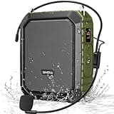SHIDU Voice Amplifier for Teacher with Portable Microphone and Speaker, 18W Megaphone with Wired Mic Headset, IPX5 Waterproof & Rechargeable Bluetooth Speaker Systems for Tour Guide, Speech, Meeting