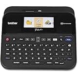 Brother P-touch Label Maker, PC-Connectable Labeler, PTD600, Color Display, High-Resolution PC Printing, Black, Black/gray