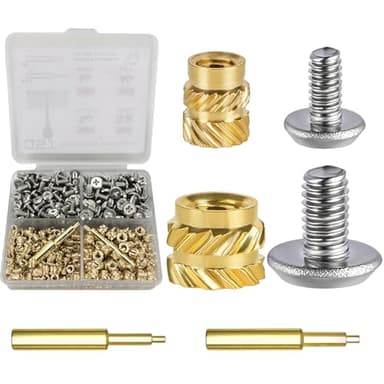 440Pcs Threaded Inserts Bolt Set M2.5 M3 Heat Set Insert Brass Nut with Bolt for 3D Printed Plastic Parts