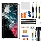 Zgxhga for Samsung Galaxy S22 Ultra Screen Replacement,Replacement Screen for Galaxy S22 Ultra Series 6.8 inch,Glass Replacement Kit with Repair Tools,Waterproof Adhesive(NO OLED & Touch Digitizer)