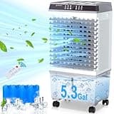 Landeagle Swamp Coolers, 1800CFM Evaporative Cooler with 5.3-Gal Tank, 12H Timer, 120° Oscillation, Evaporative Cooler,Cooling Fans for Indoor Outdoor Use (32IN)