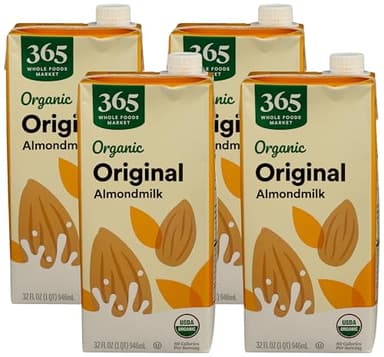 365 by Whole Foods Market, Organic Original Almond Milk, 32 Fl Oz (Pack of 4)