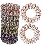 GoYoho Upgraded Version Spiral Hair ties for Women, No Crease Clear Coil Hair Ties Spiral Ponytail Holders Scrunchies, Hair Coils/Phone Cord Hair Ties for Thin Hair/Soft Elastic. (8, Multicolor)