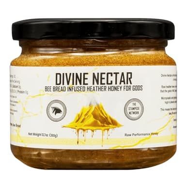 Divine Nectar Spartan Bee Bread Infused Heather Honey | Supercharged Performance, Recovery, and Vitality | 100% Raw and Pure