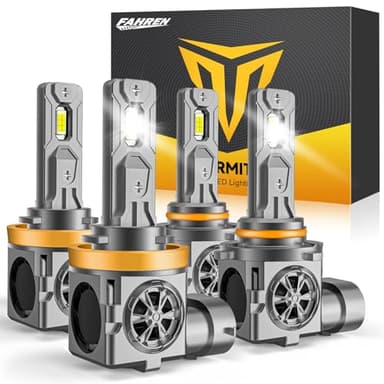 Termitor Latest H11 9005 Light Bulb Combo, 100,000LM 1500% Ulter Brightness, 10+ Years Lifespan, 1:1 Halogen H11 9005 Light Bulbs, Plug N Play, Pack of 4