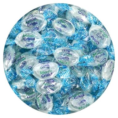 Arcor Crystal Mints Hard Candy, 1 Pound Arcor Candy (Approx. 75 pcs.), Menta Cristal Mints, Mint Hard Candy, Blue Crystal Mints, Mint Hard Candy Individually Wrapped