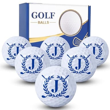 LACGO Personalized Custom Golf Balls, Monogrammed Golf Balls, Golf Accessories Gifts for Men, Dad, Husband, Golfers(6 Balls Letter J)