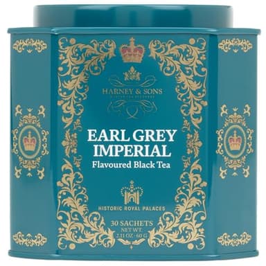 Harney & Sons HRP Earl Grey Tea, 30 Sachets, HRP Earl Grey Imperial (Tin Design May Vary)
