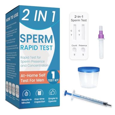 Sperm Check – 2 in 1 Fertility, Easy Home Screening for Fertility Planning, at-Home Male Sperm Test Kit, Easy to use, Accurate Semen Concentration Result in Minutes.