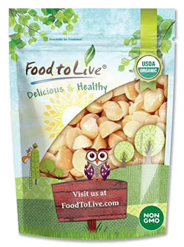 Food to Live Organic Macadamia Nut Halves & Pieces, 2 Pounds – Non-GMO, Raw, Shelled, Unsalted, Kosher, Vegan, Bulk. Keto Snack. Good Source of Healthy Fats. Great as Topping for Yogurt, Cereal.