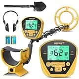 Metal Detector for Adults - Professional Gold and Silver Detector with LCD Display, High Accuracy Waterproof Pinpoint 5 Modes, 10" Coil Lightweight Metales Detectors Stem Adjustable to 60.2"
