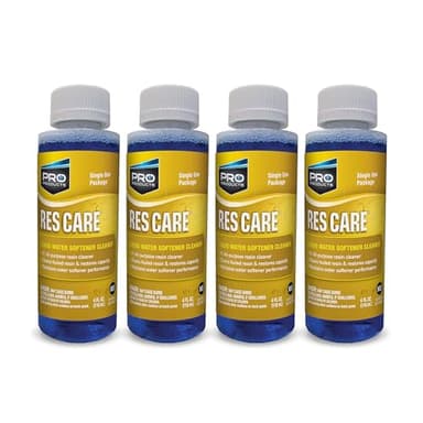 Pro Products Res Care Liquid Water Softener Cleaner, Universal Cleanser for Hardwater Systems, 4 Ounce Bottle, 4-Pack
