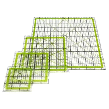 Quilting Rulers,Sewing Ruler,4 Piece Quilting Square Templates Green(3.5"x3.5",5"x5",6.5"x6.5",10.5"x10.5")