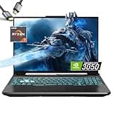 ASUS TUF Gaming Laptop 2024 - AMD Ryzen 7 7735HS Beat i7-12650H - RTX 3050 - Backlit Keyboard RGB - 15.6" FHD Display 144Hz - 64GB DDR5 RAM - 2TB PCIe SSD - Gaming PC - HDMI Cable