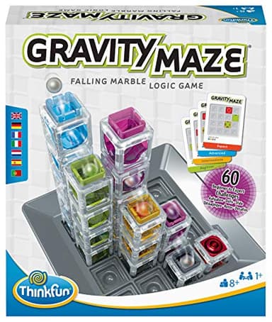 ThinkFun Gravity Maze Falling Marble Challenge Logic Brain Game and STEM Toys for Kids and Adults Age 8 Years Up - Gifts for Children