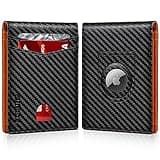 RUNBOX Airtag Wallet Men, Slim but Spacious Wallet for Men with Airtag Holder, Leather Credit Card Case Wallet, Bifold Wallet for Air Tag GPS Tracker, RFID Protected